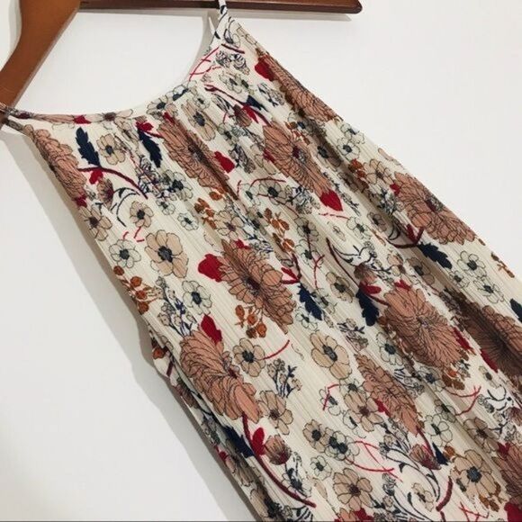 MASSIMO DUTTI Silk Blend Floral Crepe Halter Maxi Dress Size 2 - Picture 5 of 13